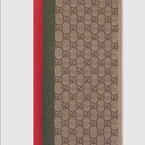 Gucci men’s wool scarf jacquard brown